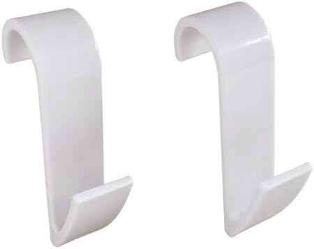 SOMATHERM FOR YOU, 2 Pack White Round Tube Towel Rail Hooks - Practical