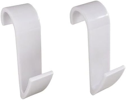 SOMATHERM FOR YOU, 2 Pack White Round Tube Towel Rail Hooks - Practical