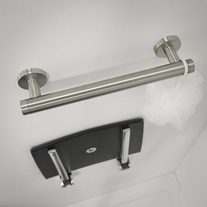 Tiger Boston Comfort & Safety, 30 cm Bath Handle, Brushed Stainless Steel - Left