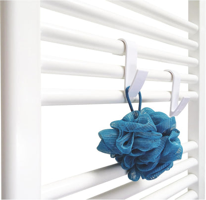 SOMATHERM FOR YOU, 2 Pack White Round Tube Towel Rail Hooks - Practical