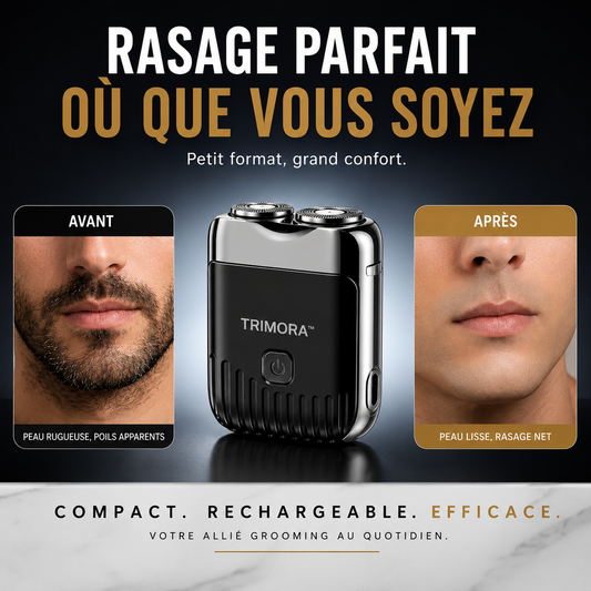 Trimora™ Mini Electric Smart Shaver | Dual-Blade Technology Delivers a Clean, Smooth Shave in Just 60 Seconds